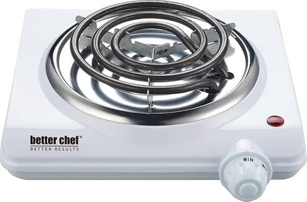 Better Chef Basic Countertop Burner: Enamel Finish, Rubber Feet & Variable Temp Control