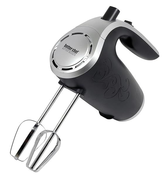 Better Chef Electric Hand Mixer - 5-Speed, Stainless Beaters & Hooks, 150W Power, Black | Perfect for Baking!