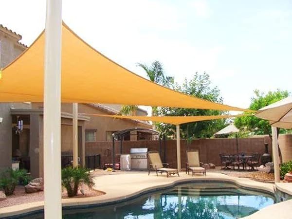 20'x20' Oversized Triangle Sun Sail Shade for Garden & Patio - Desert Sand Color