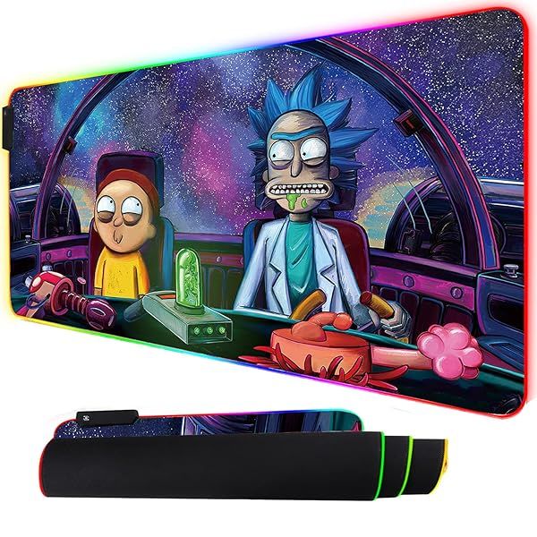 Bimormat RGB Gaming Mouse Pad LED Light Colorful Rubber Base Desk Mat for PC Laptop 35.4x15.7 inch