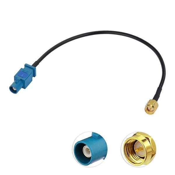 Bingfu 30cm Fakra Z Male to SMA Male Antenna Adapter for Car Stereo & GPS - Perfect for FM, AM, Sirius XM, 4G LTE & Bluetooth