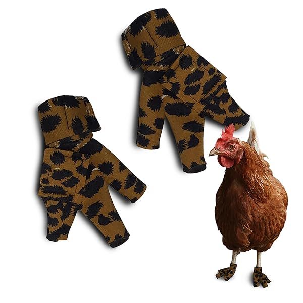 Birdy Bootie Chicken Shoes for Injured Feet Protective Neoprene Footwear Open Toe Design for Bumblefoot Relief Made in USA Standard Size Leopard
