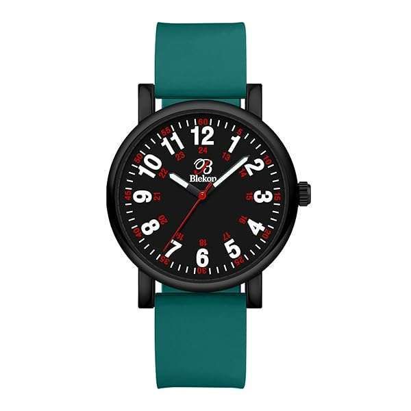 Shop Blekon Original Nurse Watch: Easy Read Dial, Water Resistant, Medical Scrub Colors - Black & Ocean Blue