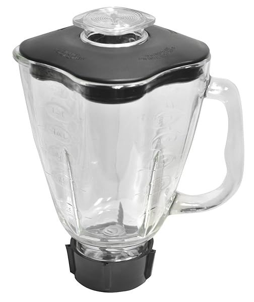 6-Piece Oster Blender Glass Jar Set Replacement - 1.6L Square Kit for Perfect Blending