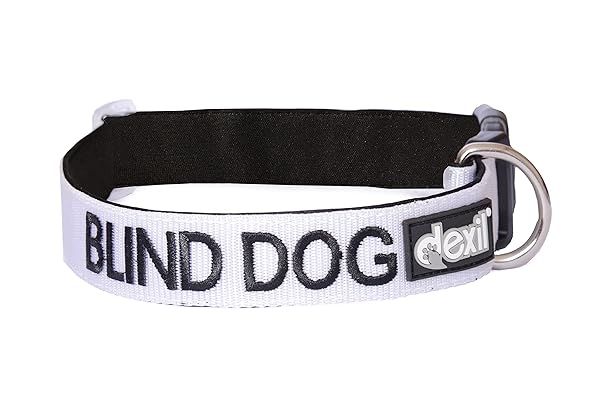 Blind Dog White Color Coded Alert Warning Buckle Collars for Small Medium Large Extra Large Sizes