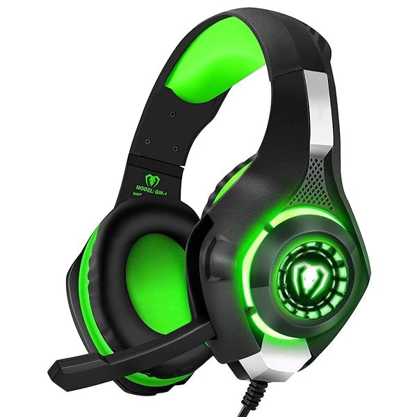 BlueFire 3.5mm Gaming Headset with Microphone and LED Light for PlayStation 4 PS5 Xbox One PC Green