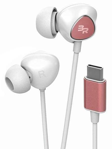 Buy Bolle & Raven USB-C Headphones with Mic - In-Ear Wired Earphones for Pixel & Galaxy Phones (V100 Rose Gold)