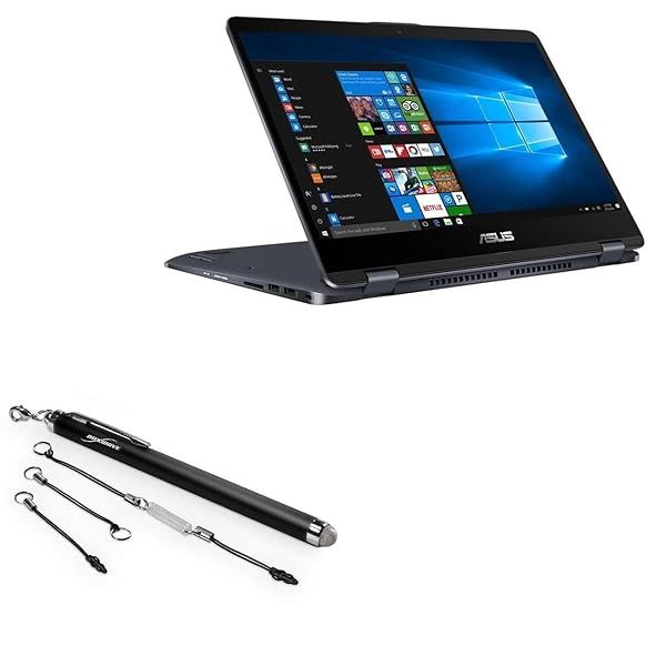 BoxWave Stylus Pen for ASUS VivoBook Flip 14 EverTouch Capacitive Fiber Tip Jet Black