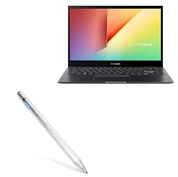 BoxWave Stylus Pen for ASUS VivoBook Flip 14 TP470 AccuPoint Active Stylus with Ultra Fine Tip Metallic Silver