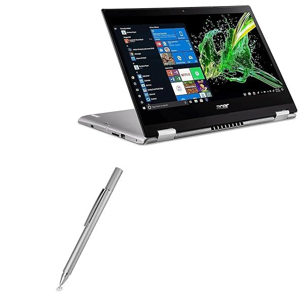 BoxWave Stylus Pen for Acer Spin 3 SP314-53N FineTouch Capacitive Super Precise Metallic Silver