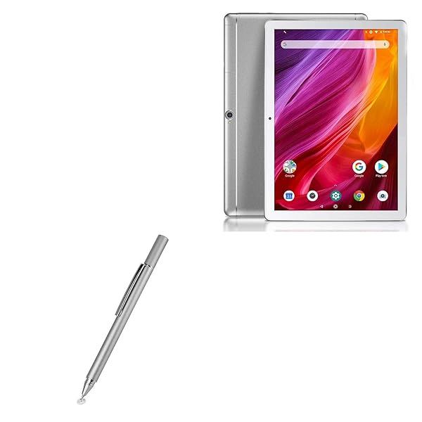 BoxWave Stylus Pen for Dragon Touch K10 Tablet FineTouch Capacitive Super Precise Metallic Silver