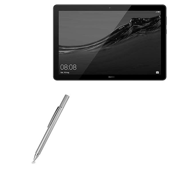BoxWave Stylus Pen for Huawei MediaPad T5 FineTouch Capacitive Super Precise Metallic Silver