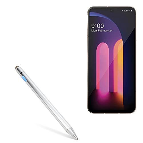 BoxWave Stylus Pen for LG V60 ThinQ 5G AccuPoint Active Stylus with Ultra Fine Tip Metallic Silver