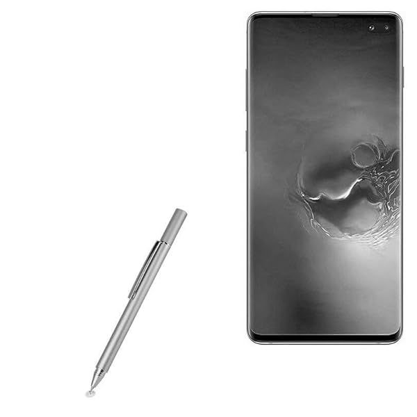 BoxWave Stylus Pen for Samsung Galaxy S10 Plus FineTouch Capacitive Super Precise Metallic Silver