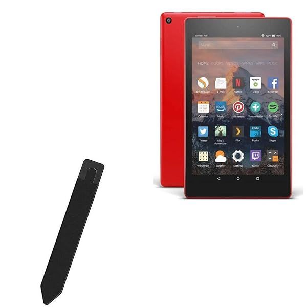BoxWave Stylus Pouch for Amazon Fire HD 8 7th Gen 2017 Portable Self-Adhesive Pen Holder Jet Black