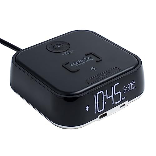 Brandstand CubieDuo Qi Wireless Charger Alarm Clock with USB Ports Compatible with iPhone X 8 Plus XS Max Samsung LG and More