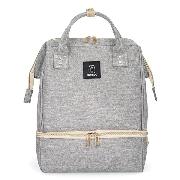 Breast Pump Backpack with Cooler & USB Port - Moistureproof Double Layer for Moms on the Go (Large, Grey)