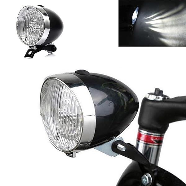 Retro 3-LED Bicycle Headlight: Vintage Bike Lamp for Safe Night Riding & Fog Visibility