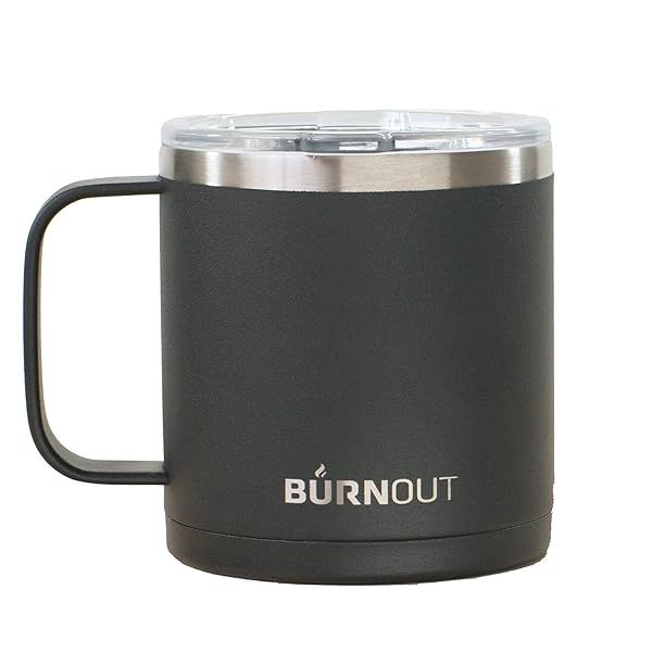 BurnOut 2.0 Instant Drinkability Temperature Control Mug 14 oz Black for Perfectly Hot Beverages Anytime