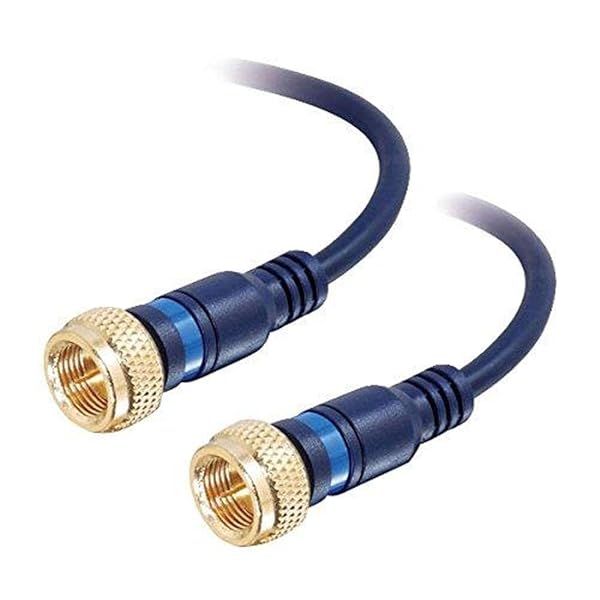 C2G 40003 Velocity Mini Coax F Type Coaxial Cable Blue 1.5 Feet 0.45 Meters High Quality Connection