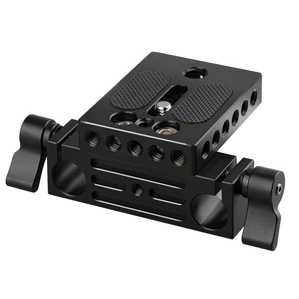 CAMVATE Camera Baseplate with 15mm Railblock for DSLR Rig and Rod Rail Support System