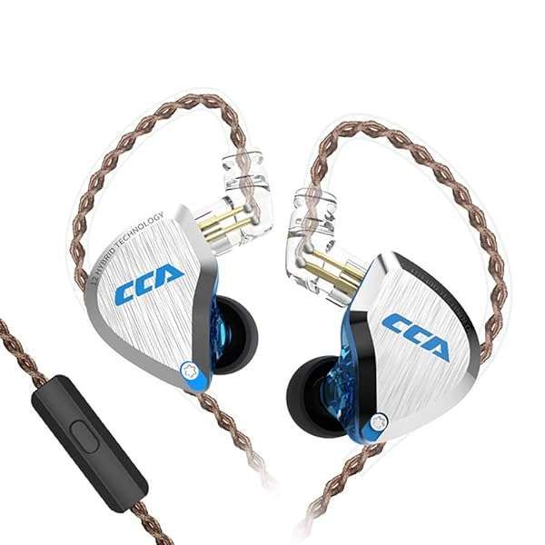 CCA C12 Earphones: 5BA 1DD Hybrid Drivers for HiFi Sound - Perfect for Musicians, DJs & Audiophiles