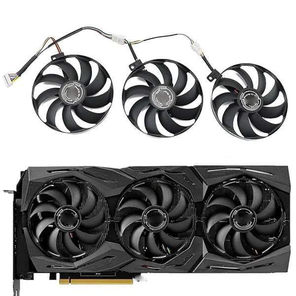 Upgrade ASUS ROG Strix GPU with CCVA T129215SU 7Pin Cooler Fans for RTX 2060/2080 & RX 5600 XT/5700XT - Boost Gaming Performance