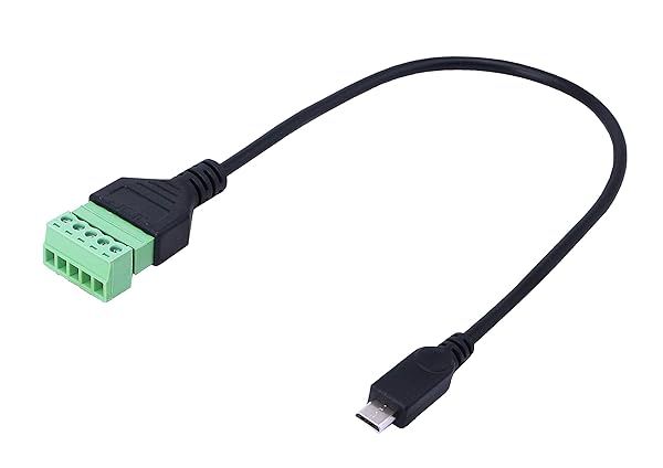 CERRXIAN 1ft Micro USB Male to 5 Pins Screw Terminal Female Adapter for Solderless Charging and Data Transfer