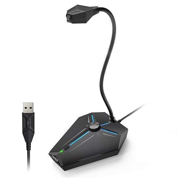 CMTECK USB Microphone: Plug & Play Omnidirectional Mic for PC & Laptop - Ideal for YouTube, Skype, & Recording