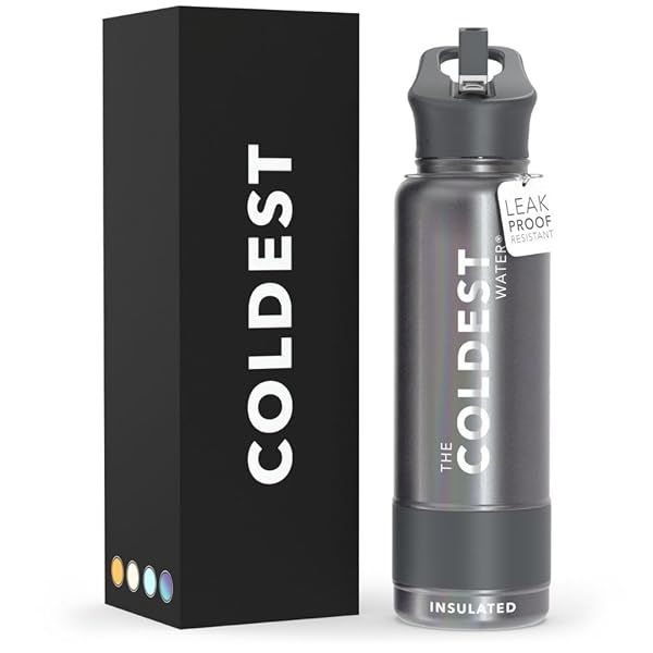 COLDEST 40 oz Sports Water Bottle - Leak Proof, Vacuum Insulated, Hot & Cold, Double Walled Metal Canteen in Stardust Glitter
