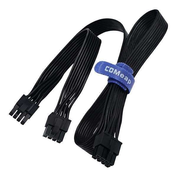 COMeap PCIe Cable for Corsair: 8 Pin Male to Dual 8 Pin (6+2) Power Cable - 25-inch for Thermaltake & ARESGAME PSUs
