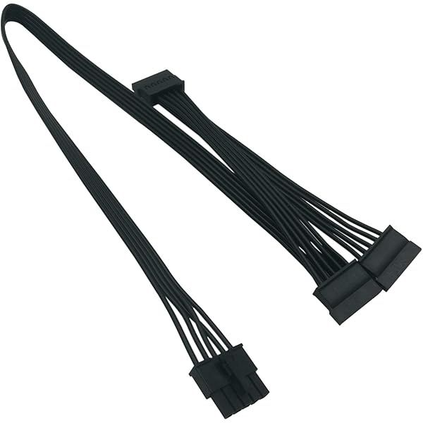 COMeap SATA Power Cable for Cooler Master PSUs - 5 Pin to 3X 15 Pin Adapter for BTC Mining Riser Card (20in/50cm)