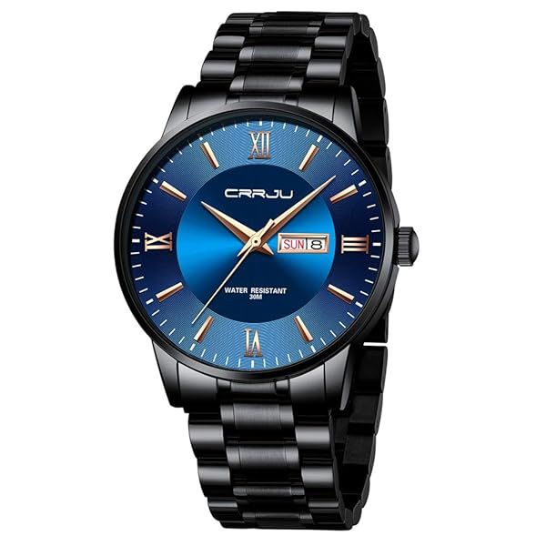 CRRJU Minimalist Men's Watches: Waterproof Quartz, 316L Stainless Steel, Casual Calendar Design