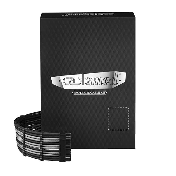 CableMod RT Series Pro ModFlex Sleeved Cable Kit for ASUS Seasonic Phanteks Revolt Black Silver