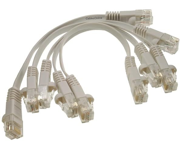 5-Pack White 6-Inch CAT6 Ethernet Cables - Flat Design RJ45 Patch Cable | CablesOnline U6-000FW-5