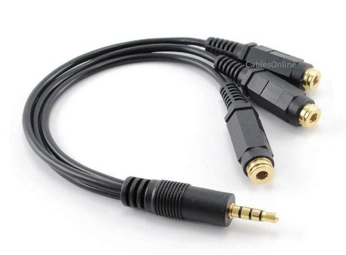 Buy CablesOnline 9-Inch 3.5mm TRRS Stereo Splitter Cable - Gold-Plated 4-Pole Audio Adapter for Headphones & Speakers
