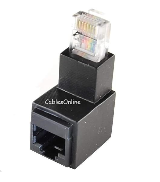 Buy CablesOnline Cat5e/Cat6 RJ45 Right Angle Adapter - Male/Female Ethernet Connector U-R45K