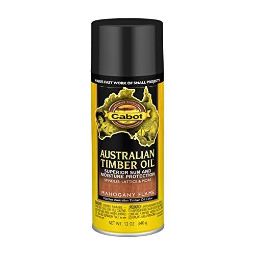 Cabot Australian Timber Oil Stain & Protector - Mahogany Flame 12 oz Aerosol Can for Durable Wood Care