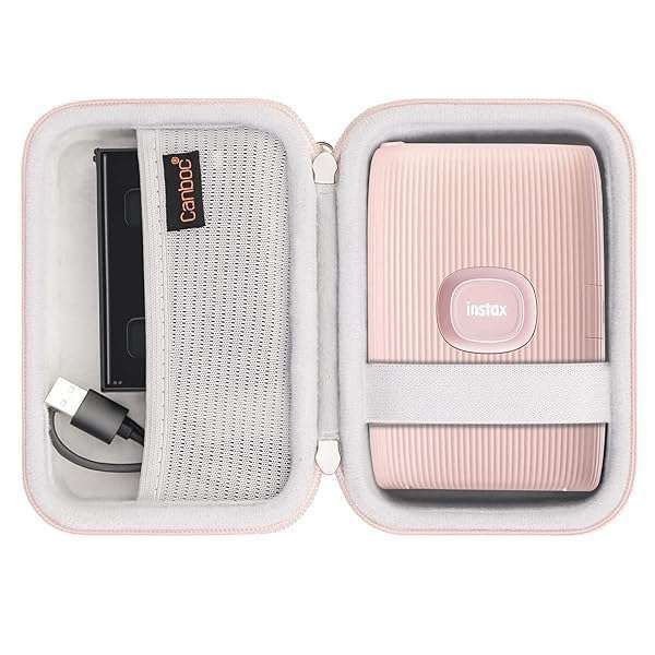 Canboc Hard Case for Fujifilm Instax Mini Link 2 & 3 - Pink, Fits Instant Film & Cable, Perfect Protection!
