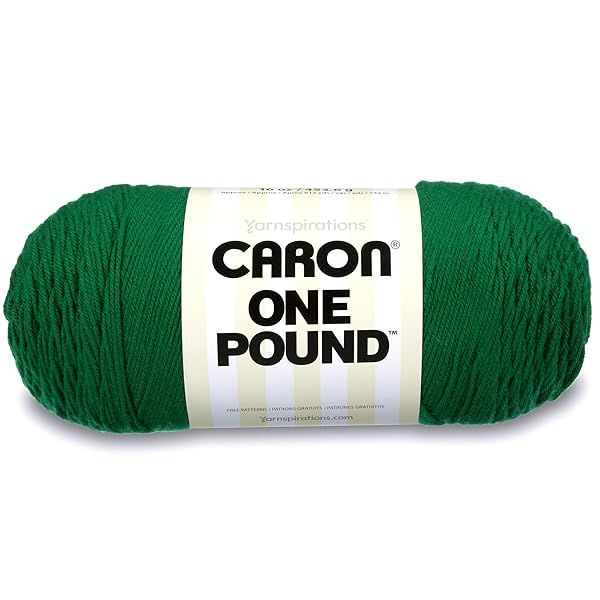 Shop Caron One Pound Solids Yarn - 16oz Kelly Green, 100% Acrylic for Crochet & Knitting Projects