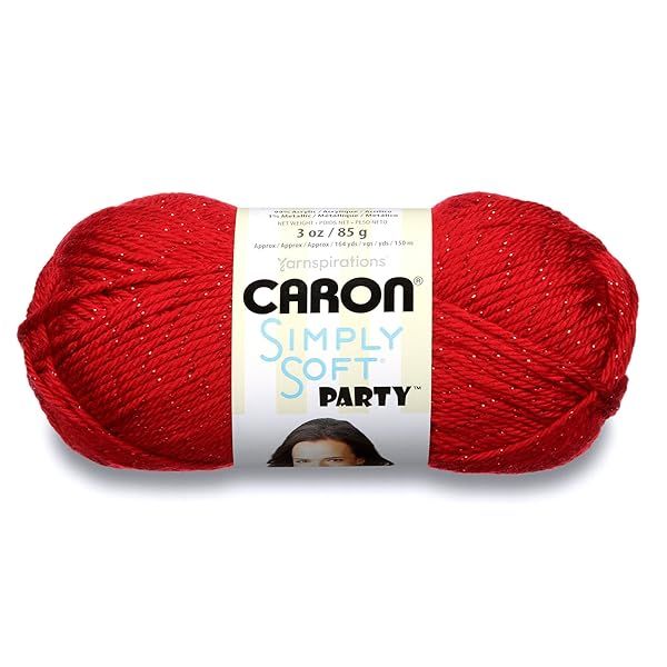 Buy Caron Simply Soft Party Yarn - Rich Red, 3 oz, Medium Worsted 4 for Crochet & Knitting Projects
