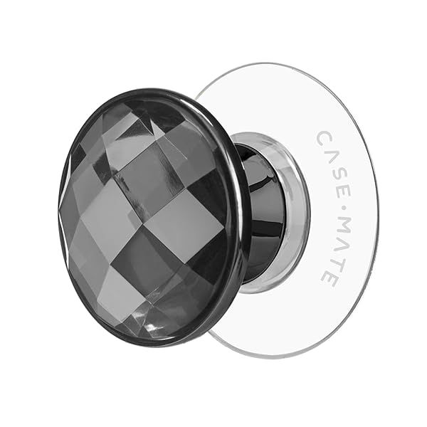 Case-Mate Minis: Removable Suction Cup Phone Grip & Stand for iPhones, Androids & Kindles - Black Crystal
