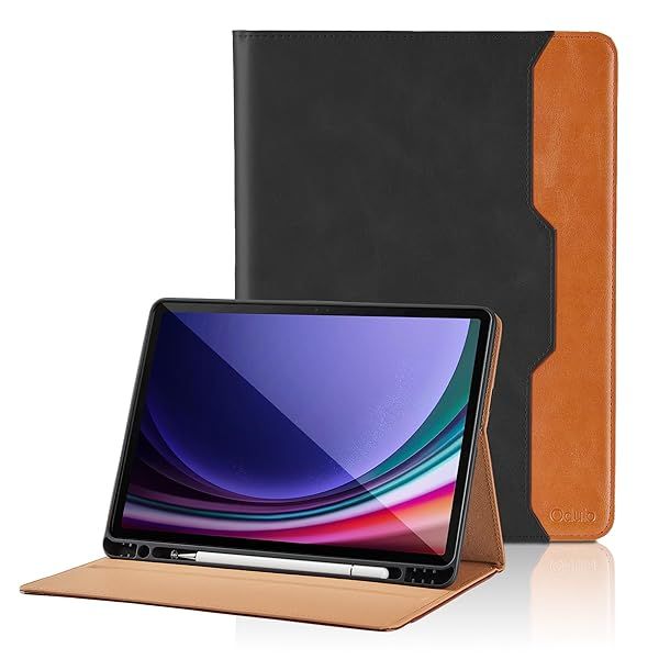Samsung Galaxy Tab S9 FE 10.9 Inch S9 11 Inch 2023 PU Leather Folio Case with S Pen Holder Auto Wake Sleep Smart Cover Black