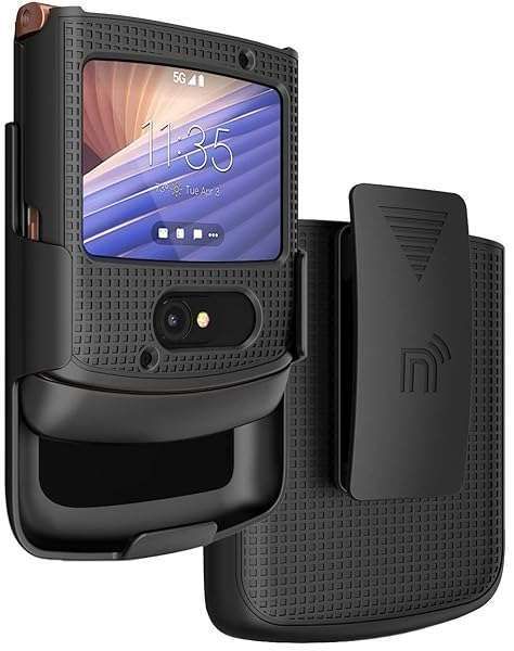 Motorola RAZR 5G Case with Clip & Holster - Slim Hard Shell Cover for Moto RAZR 2020 XT2071