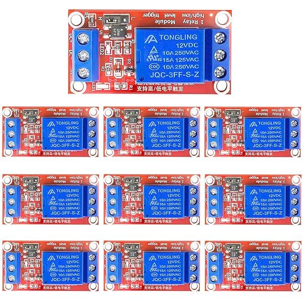 CenryKay 12V 1 Channel Relay Module 10PCS Optocoupler Isolation High Low Level Trigger for Reliable Control