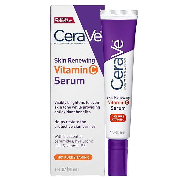 Brighten Your Skin: CeraVe Vitamin C Serum with Hyaluronic Acid - 10% Pure Vitamin C, Fragrance-Free, 1 Fl. Oz