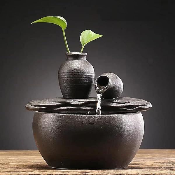 Elegant Ceramic Tabletop Fountain for Indoor & Outdoor Decor - Perfect for Home, Office, & Patio