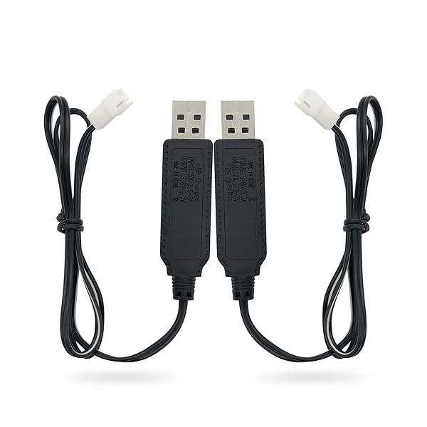 Charger Replacement for Carrera Mario Remote Control RC Car Battery, USB Charging Cable Cord 2 ft (2-Pack) - PDEEY