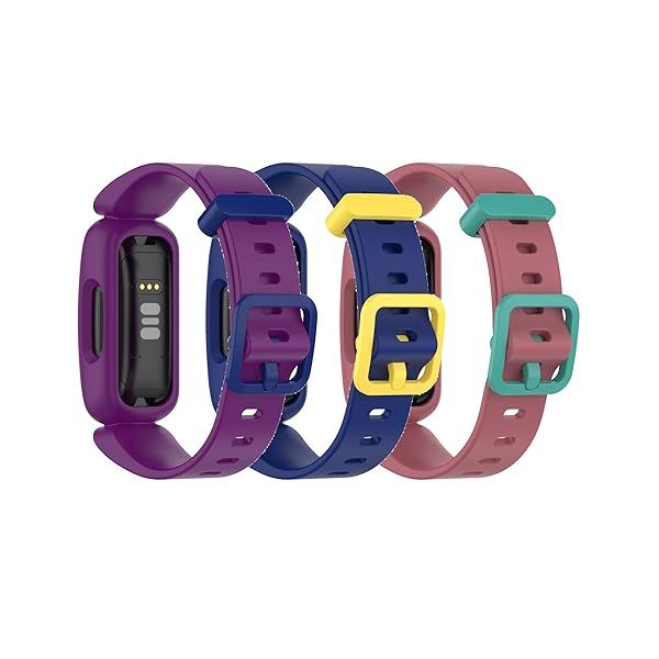 Chofit Bands for Fitbit Ace 3 Soft Silicone Waterproof Wristbands Replacement 3 Pack