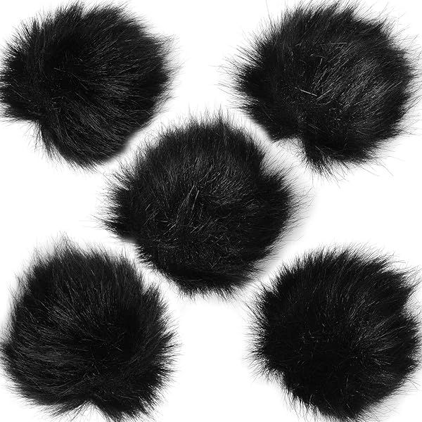 ChromLives Microphone Lapel Dead Cat Windscreen 5 Pack Furry Muff for Lavalier Microphones Ideal for Outdoor Use